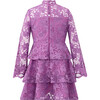 Layla Long Sleeve Tiered Frill Full Skirt Mini Dress, Grape - Dresses - 2