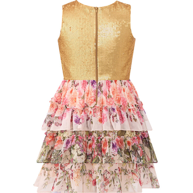 Harper Sequin Floral Print Sleeveless Tiered Skirt Dress, Multicolors - Dresses - 2