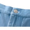 Grace Floral Embroidered Side Pocket Knit Denim Jeans, Blue - Pants - 3