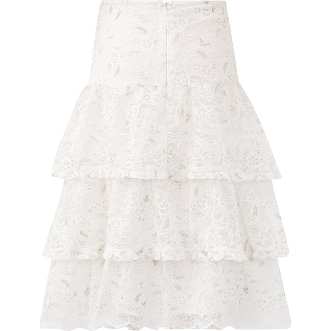 Gabriella Lace Tiered Maxi Skirt, Cream - Skirts - 2