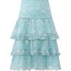 Gabriella Lace Tiered Maxi Skirt, Cerulean - Skirts - 1 - thumbnail