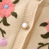 Grace Floral Embroidered Long Sleeve Knit Button-Up Cardigan, Cream - Cardigans - 4