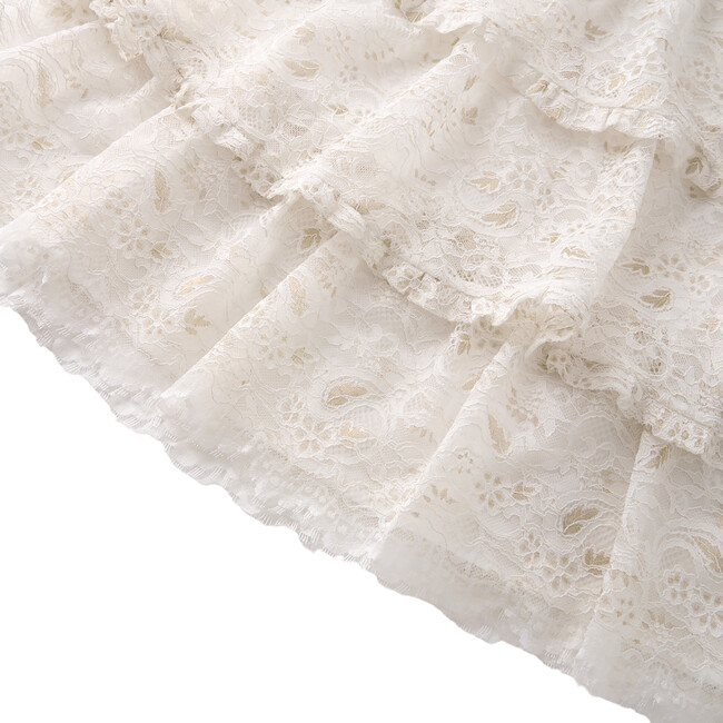 Gabriella Lace Tiered Maxi Skirt, Cream - Skirts - 5