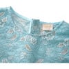 Gabriella Lace Long Sleeve Back Button Top, Cerulean - Blouses - 3