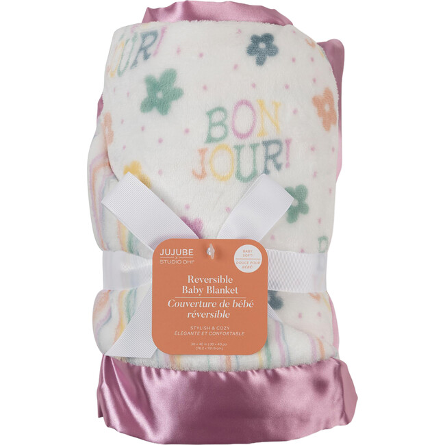 Studio Oh! Reversible Double-Layer Baby Blanket, Bonjour Bébé