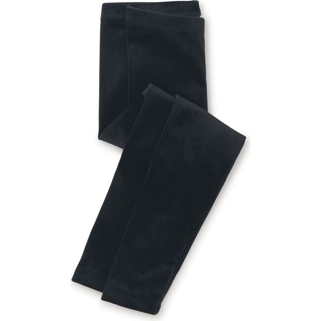 Velour Comfortable Fit Stretch Leggings, Jet Black