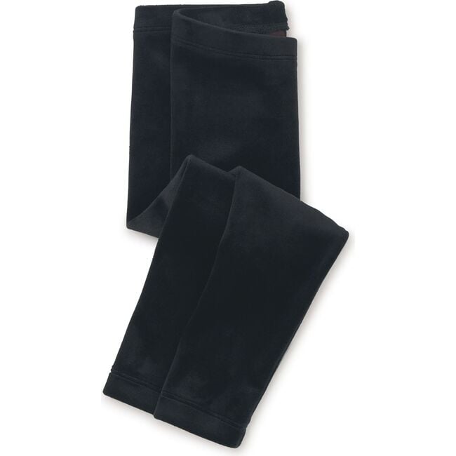 Velour Comfortable Fit Stretch Leggings, Jet Black - Leggings - 4