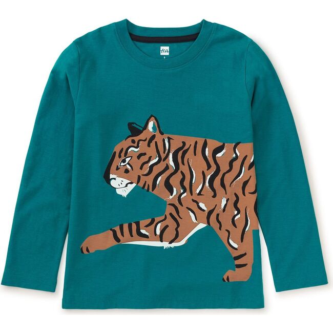 Tiger Prowl Double Sided Crew Neck Long Sleeve T-Shirt, Scuba