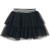 Tiered Elastic Waistband 2-Tiered Mini Tulle Skirt, Jet Black - Skirts - 1 - thumbnail