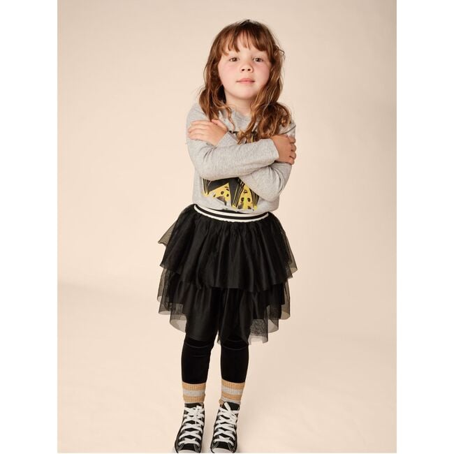 Tiered Elastic Waistband 2-Tiered Mini Tulle Skirt, Jet Black - Skirts - 7