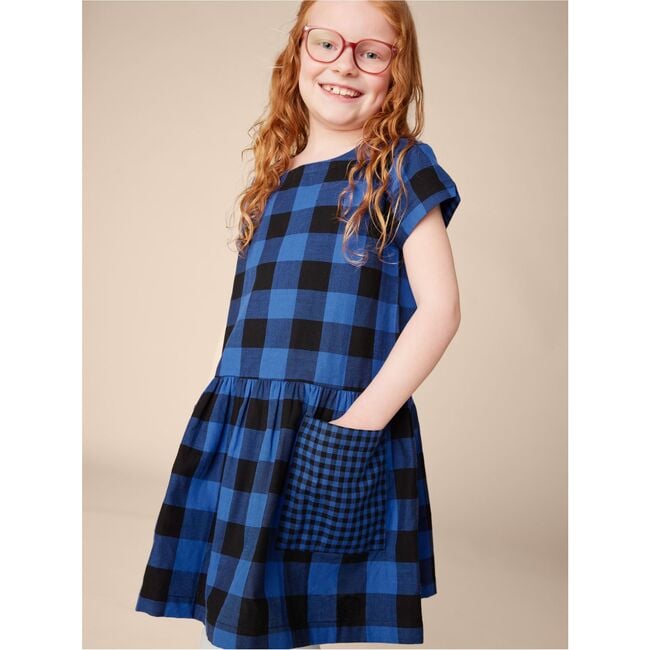 Pocketful Of Fun Plaid Short Sleeve Back Zip Dress, Bursa - Dresses - 3