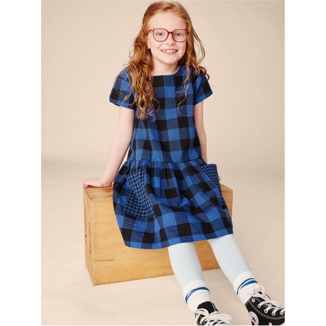 Pocketful Of Fun Plaid Short Sleeve Back Zip Dress, Bursa - Dresses - 6