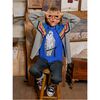 Nihat's Owl Crew Neck Layered Long Sleeve T-Shirt, Majorelle Blue - T-Shirts - 3