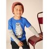 Nihat's Owl Crew Neck Layered Long Sleeve T-Shirt, Majorelle Blue - T-Shirts - 6