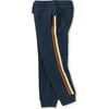 Stripe-Out Elastic Waist Drawstring Pocket Joggers, Indigo - Sweatpants - 1 - thumbnail