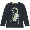 Scorpion Glow Graphic Print Long Sleeve T-Shirt, Jet Black - T-Shirts - 1 - thumbnail