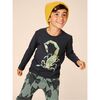 Scorpion Glow Graphic Print Long Sleeve T-Shirt, Jet Black - T-Shirts - 3