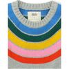 Rainbow Graphic Print Crew Neck Long Sleeve Sweater, Med Heather Grey - Sweaters - 2