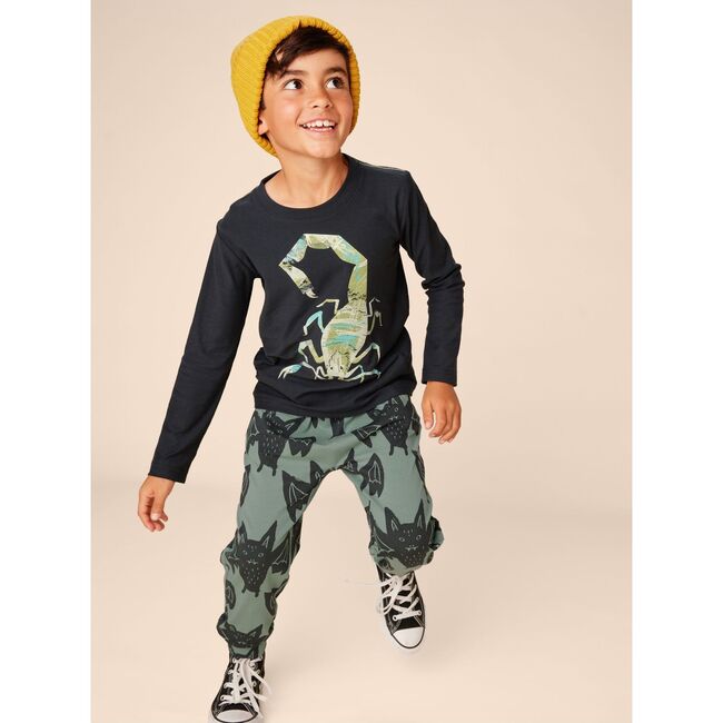 Scorpion Glow Graphic Print Long Sleeve T-Shirt, Jet Black - T-Shirts - 5