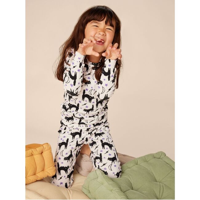 Goodnight Halloween Print Pajama Set, Scaredy Cat - Pajamas - 3