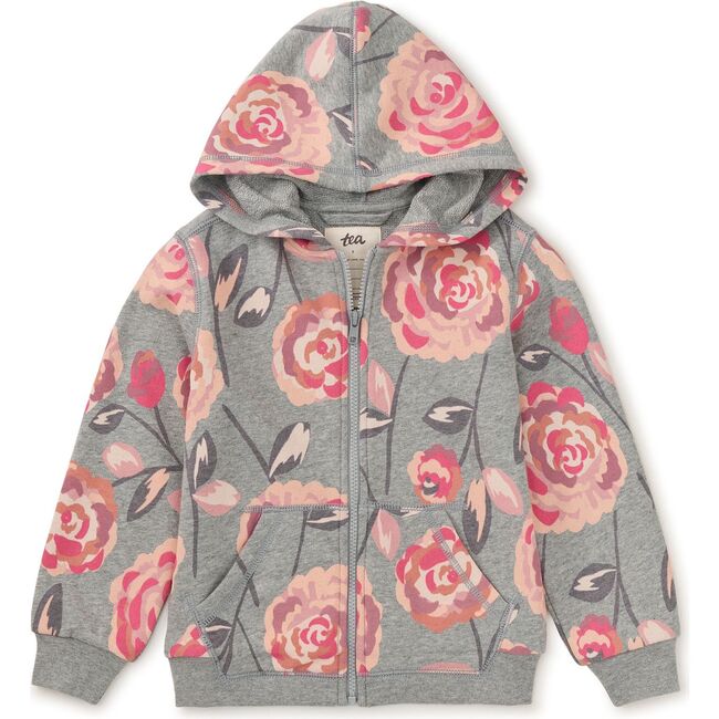 Good Sport Kangaroo Pocket Zip Hoodie, Turkish Rose In Heather Gray