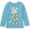 Flower Bear Graphic Print Crew Neck Long Sleeve T-Shirt, Seashore - T-Shirts - 1 - thumbnail