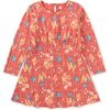 Floral Print Long Sleeve Curved Waist Pocket Dress, Walk In The Park - Dresses - 1 - thumbnail