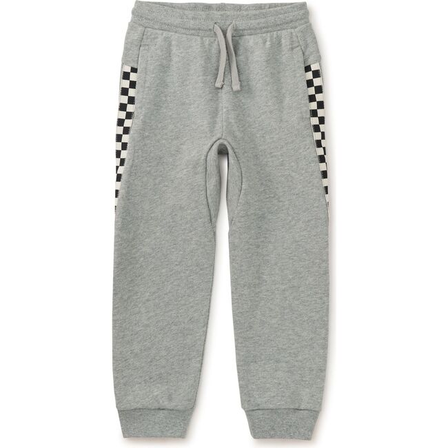 Stripe-Out Elastic Waist Drawstring Pocket Joggers, Med Heather Grey