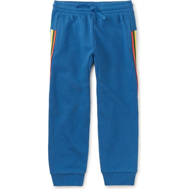 Stripe-Out Elastic Waist Drawstring Pocket Joggers, Mariner Blue - Sweatpants - 2