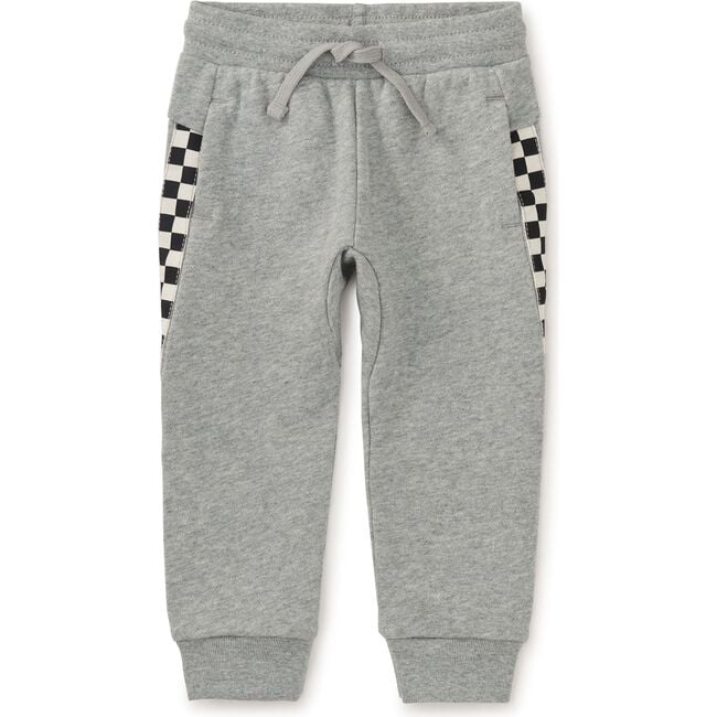 Stripe-Out Elastic Waist Drawstring Pocket Joggers, Med Heather Grey - Sweatpants - 3