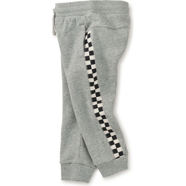 Stripe-Out Elastic Waist Drawstring Pocket Joggers, Med Heather Grey - Sweatpants - 4