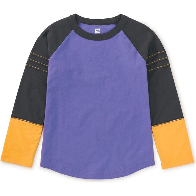 Explorer Colorblock Raglan Long Sleeve Pintuck T-Shirt, Han Purple