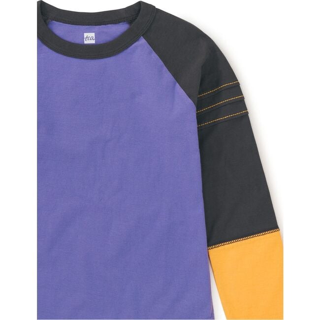 Explorer Colorblock Raglan Long Sleeve Pintuck T-Shirt, Han Purple - T-Shirts - 2