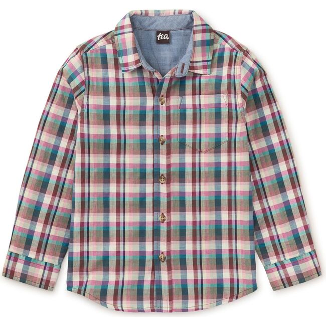 Double Weave Plaid Chest Pocket Button-Up Shirt, Antalya