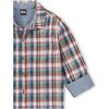 Double Weave Plaid Chest Pocket Button-Up Shirt, Antalya - Shirts - 2