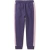 Colorblock Stripe-Out Elastic Waist Drawstring Pocket Joggers, Dusty Purple - Sweatpants - 1 - thumbnail