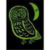 Cute Hoot Glow Graphic Print Long Sleeve T-Shirt, Jet Black - T-Shirts - 2