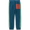 Colorblock Stripe-Out Elastic Waist Drawstring Pocket Joggers, Bedford Blue - Sweatpants - 2