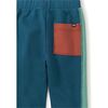 Colorblock Stripe-Out Elastic Waist Drawstring Pocket Joggers, Bedford Blue - Sweatpants - 3