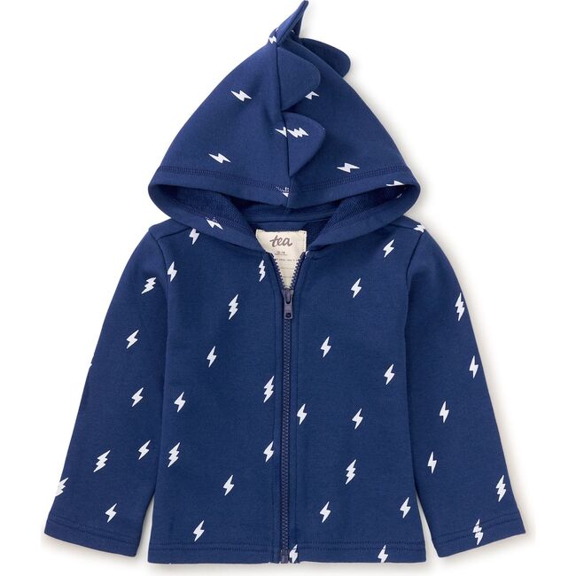 Babys Spike Out Print Front Zip Hoodie, Lightning Bolts