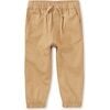 Babys Woven Elastic Waist Drawstring Pocket Joggers, Dune Grass - Sweatpants - 1 - thumbnail