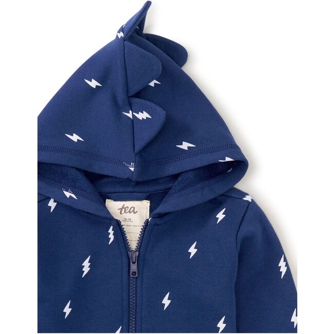 Babys Spike Out Print Front Zip Hoodie, Lightning Bolts - Sweatshirts - 2