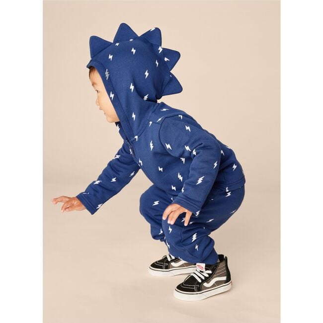 Babys Spike Out Print Front Zip Hoodie, Lightning Bolts - Sweatshirts - 6