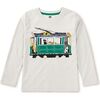 Animal Trolley Graphic Print Crew Neck Long Sleeve T-Shirt, Vapor - T-Shirts - 1 - thumbnail