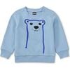 Babys Bear Face Graphic Print Long Sleeve Popover, Scenic Blue - Sweatshirts - 1 - thumbnail