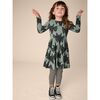 Bats Print Boat Neck Long Sleeve Ballet Skirt Dress, Fly By Night Bats - Dresses - 7