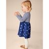 Babys Mix Print 2-Tone Long Sleeve Skirt Dress, Floating Kitties - Dresses - 5