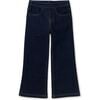 Denim-Like Drawstring Wide Leg Flare Pocket Pants, Dark Wash - Pants - 1 - thumbnail