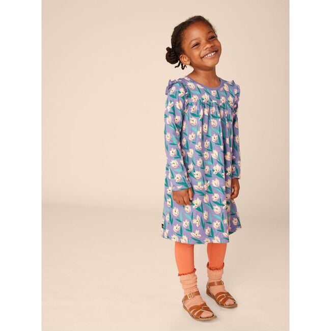 Original Print Long Sleeve Mighty Mini Dress, Semper Augustus Tulip - Dresses - 6