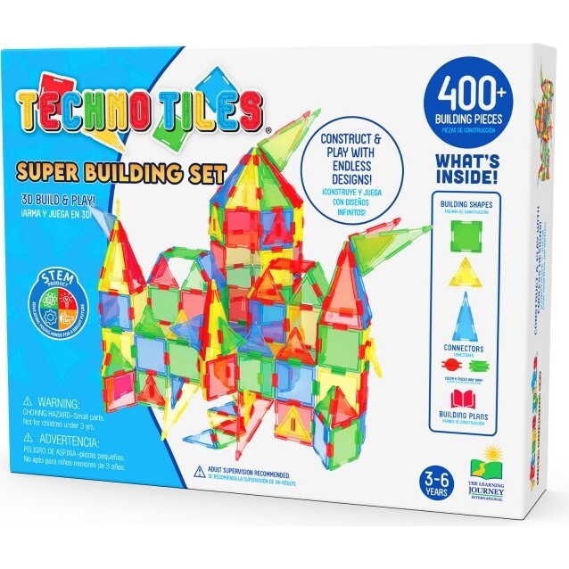 Learning Journey Techno Tiles - Super Set - 400+ Pieces - Developmental Toys - 3